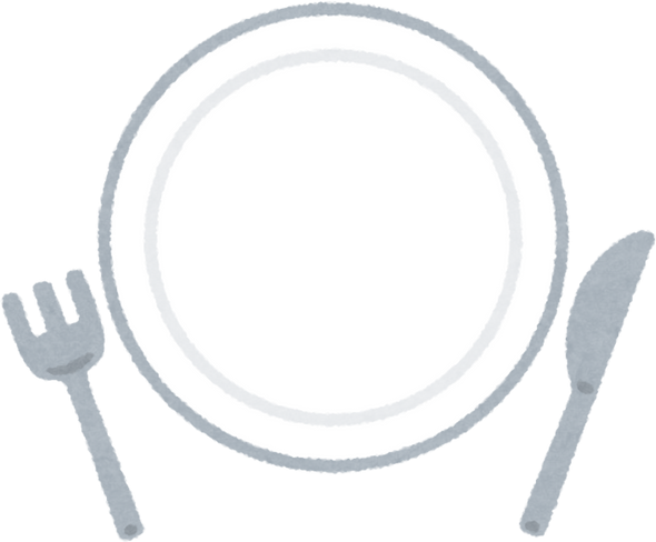 Top View Illustration of an Empty Plate with a Fork and Knife